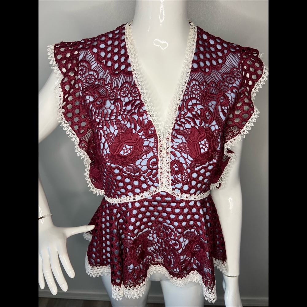 ALEXIS Kirk Lace Paneled Corded Top - Picture 4 of 9